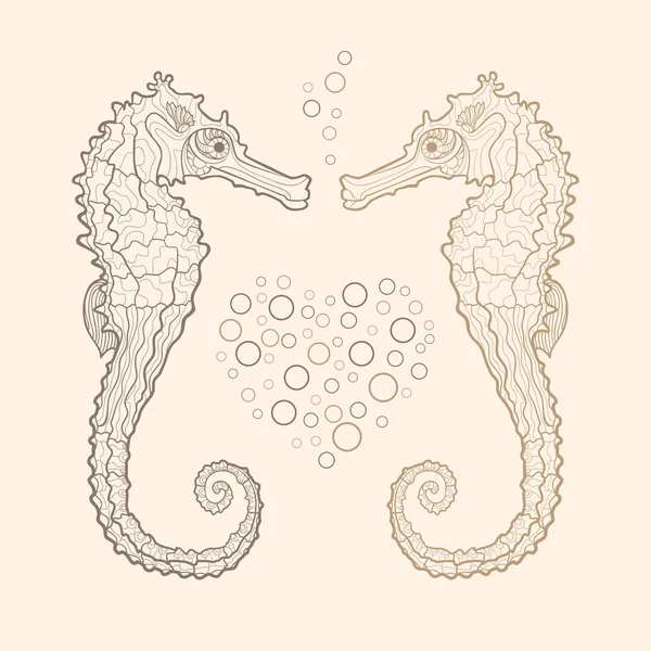 Vector seahorse in liefde — Stockvector