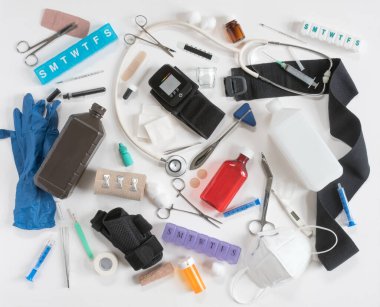 Bulmaca Şablonu için Tıbbi Sağlık Ögeleri Koleksiyonu