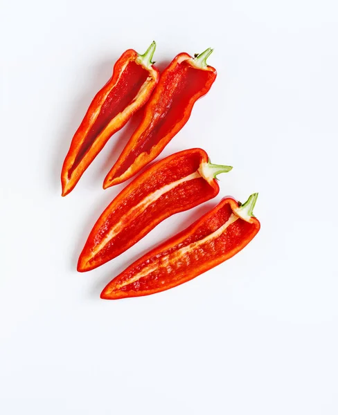 Bagi Red Peppers Tanpa Benih — Stok Foto