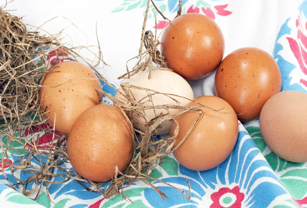 Braune Bauernhof frische Eier — Stockfoto