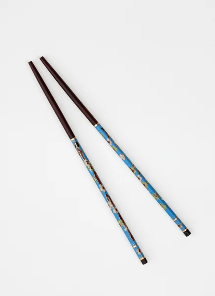 Turquoise Hand Painted Chinese Chopsticks — Stock Photo, Image