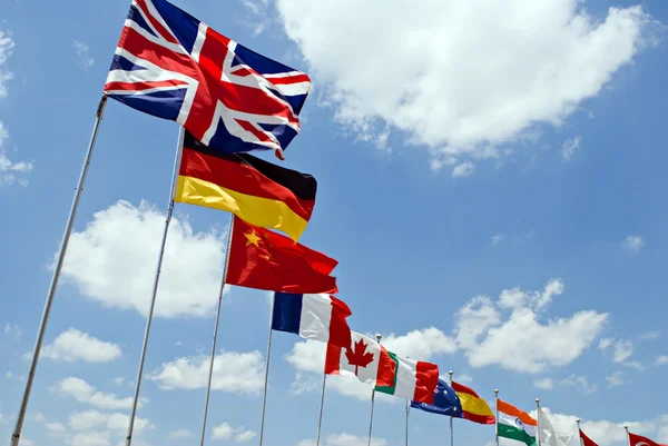Banderas internacionales — Foto de Stock