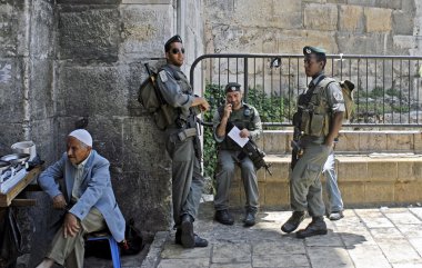 Israeli Border Guard at Damascus Gate clipart