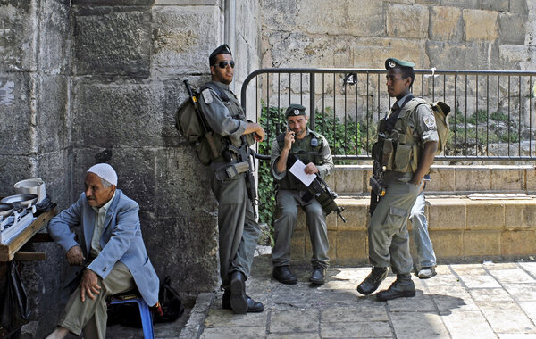 Пограничная охрана Израиля у ворот Дамаска
