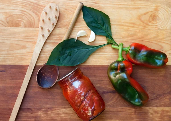 Home Canning Peppers Still Life — Stok Foto