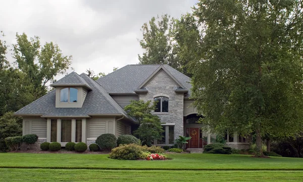 Gray Stone & Tan House — Stock Photo, Image