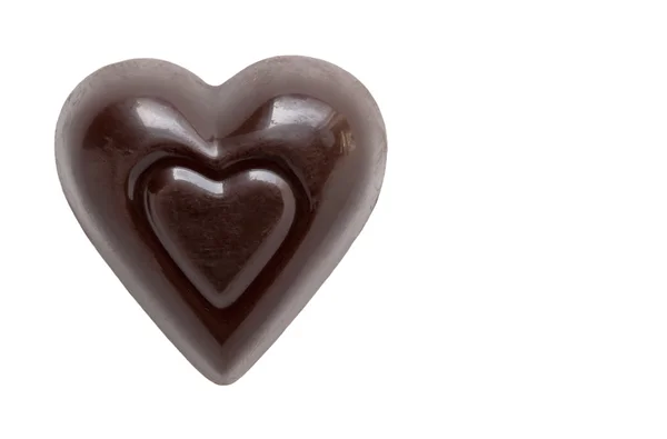 Koyu çikolata kalp — Stok fotoğraf