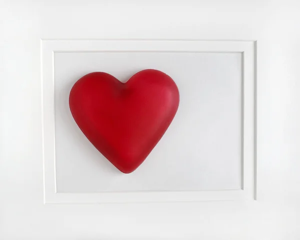 Cuore rosso incorniciato — Foto Stock