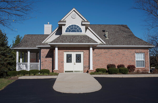 Brick Building with Wheelchair Ramp