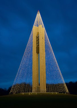 Carillon çan kulesi Noel ışıkları, kuzey tarafında, Hdr ile