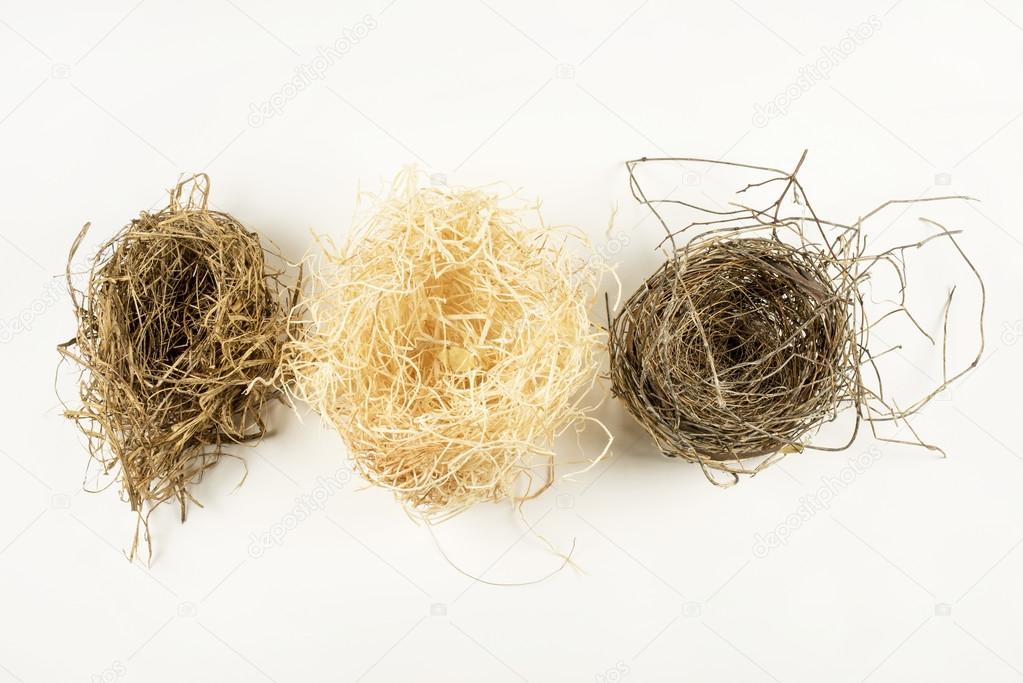 Three Natural Bird Nests