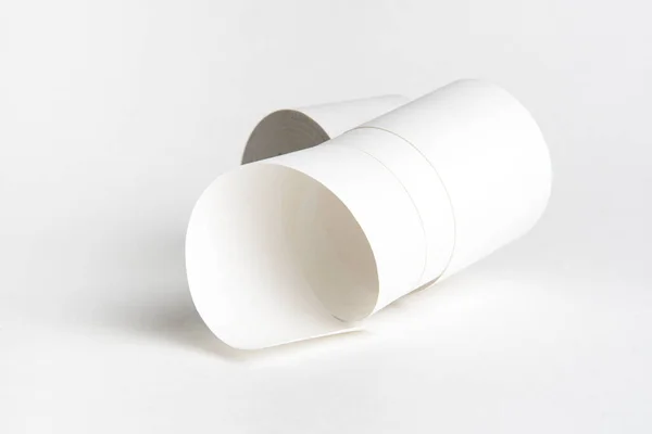 Rolled Roll White Narrow Paper — Stock Photo, Image
