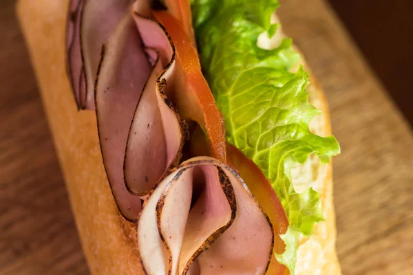 Fresh, homemade ham sandwich. — Stock Photo, Image