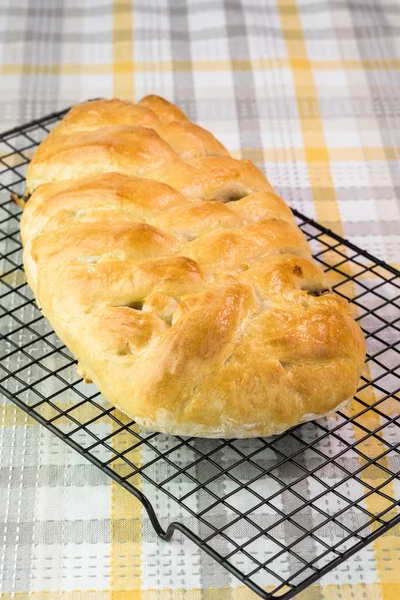 Fresh baked cabbage mushrooms fancy pie. — Stock Photo, Image