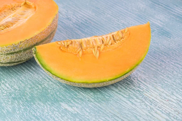 Stukken van cantaloupe meloen. — Stockfoto
