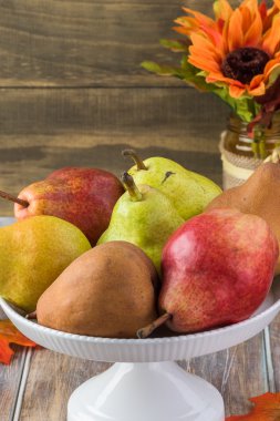 Yeni hasat çeşitli armut.