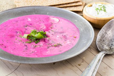 Cold beet root soup.