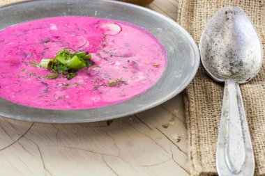 Cold beet root soup.