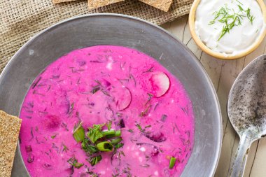 Cold beet root soup.