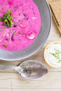 Cold beet root soup.