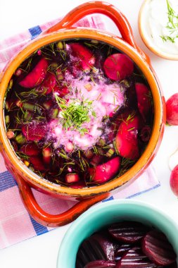 Cold beet root soup.