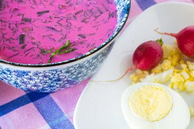 Cold beet root soup.