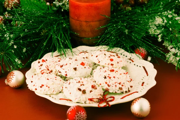 White fudge peppermint cookies. — Stock Photo, Image