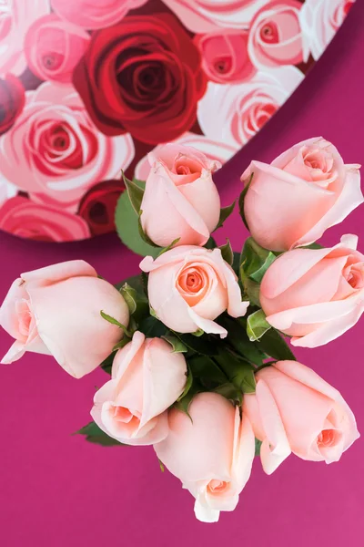 Beautiful roses and candy box for Valentines day. Stock Picture