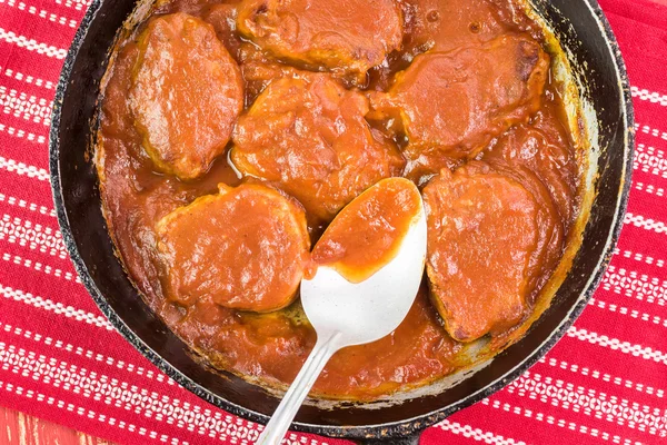 Pork tenderloin with adobo sauce. — Stock Photo, Image