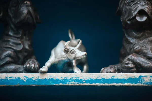 Vue Rapprochée Figurine Sur Marché — Photo