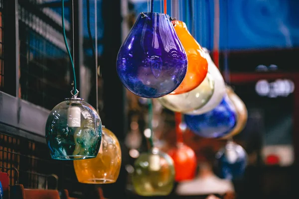 Closeup Shot Glass Lamps — Stock Fotó