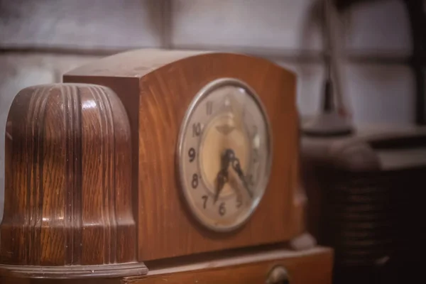 Old Vintage Clock Close — стоковое фото