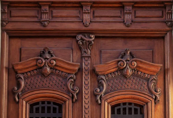 Old Wooden Door Window — Stock Photo, Image