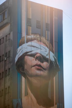 Şehirdeki sokak sanatları grafitileri