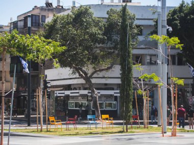 Buenos Aires 'teki güzel caddenin manzarası