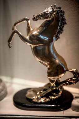 bronze statuette of a horse close-up view