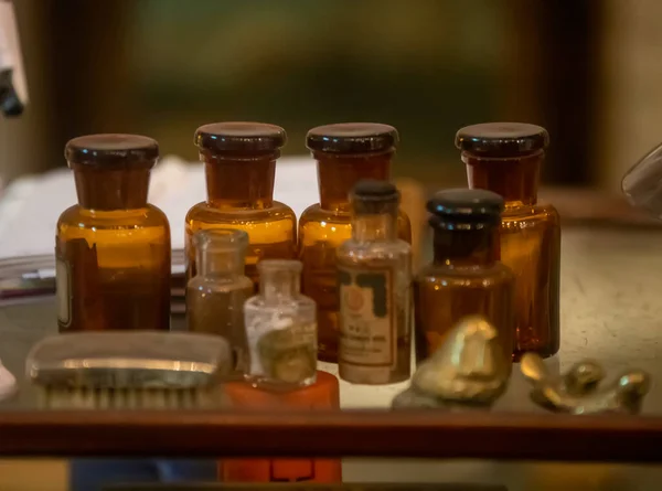 medical bottles in a laboratory