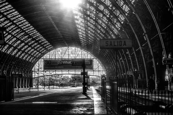 Schwarz Weiß Foto Des Bahnhofs — Stockfoto