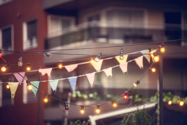 close up of beautiful festive flags
