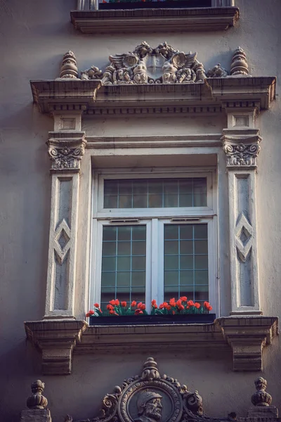 Vieille Fenêtre Dans Ville Capitale Des Pays Bas — Photo