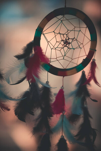 close-up view of dream catcher
