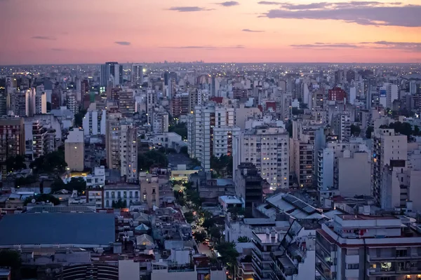 Vista Aérea Del Atardecer Ciudad — Foto de Stock