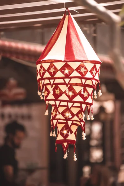 Lanterna Estilo Tailandês Tradicional Pendurado Rua — Fotografia de Stock