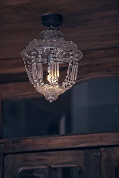 Vintage Lampe Auf Holztisch — Stockfoto