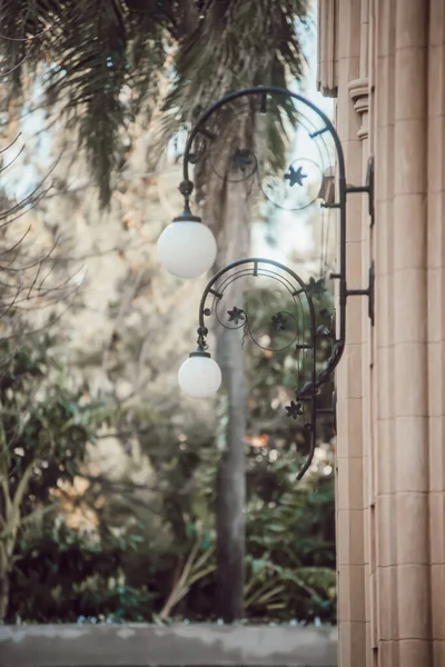 Стара Вулиця Скляним Вікном Фоні Дерев Місті — стокове фото