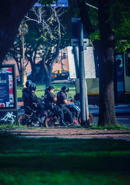 Group Bikers Street Buenos Aires Argentina — Stock Photo, Image