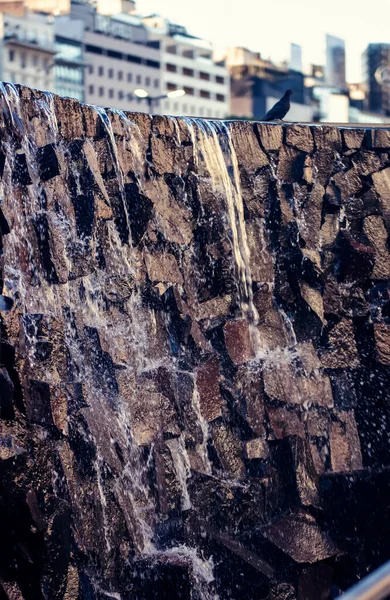 Grunge Stone Wall Texture Background Splashing Water — Fotografia de Stock