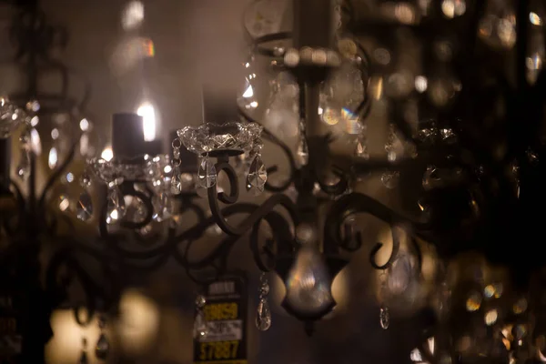 Piękny Żyrandol Lampy Ciemnym Tle — Zdjęcie stockowe