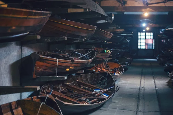 Underground Parking Lot Boats — стоковое фото