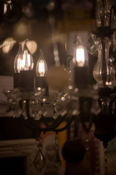 Beautiful Chandelier Lamps Dark Background — Stock Photo, Image
